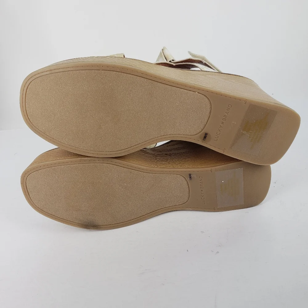 Lucky Brand Demmia Platform Wedge Sandal In Buttered Yellow Size 11